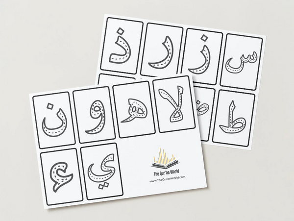 Arabic Alphabet Traceable Flashcards