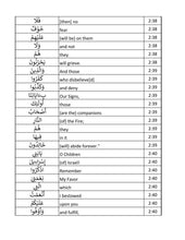 The Glorious Quran Word for Word In Table Form