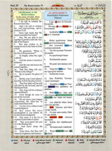 The Holy Quran Colour Coded Arabic Text and Transliteration with English Translation