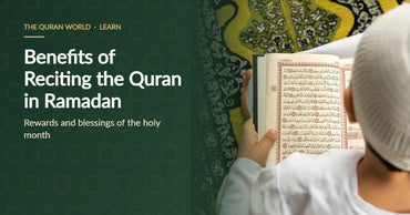 Child in a white cap reciting the Holy Quran during Ramadan