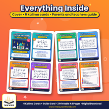 Six Kalimas Flashcards – Printable A4 PDF with Arabic, Transliteration and English Meaning