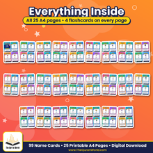 99 Names of Allah Flashcards – Large Portrait Cards for Home and Classroom