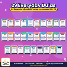 My Daily Dua Flashcards for Kids – 29 Everyday Duas, Printable A4 PDF with Arabic, Transliteration and English