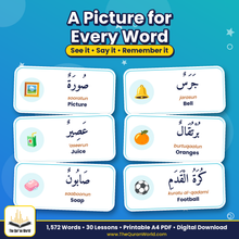 Arabic Vocabulary Bank Book 2 – 1,572 Words with Pictures for Madinah Arabic Book 2 (Printable PDF)