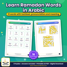 Ramadan Word Search for Kids – 3 Printable Puzzles with Answers and Arabic Words (PDF)