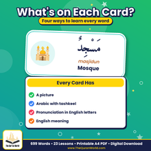 Arabic Vocabulary Bank Book 1 – 699 Words with Pictures for Madinah Arabic Book 1 (Printable PDF)