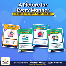 Good Manners Flashcards for Kids – 25 Islamic Manners and Daily Sunnah Cards, Printable A4 PDF
