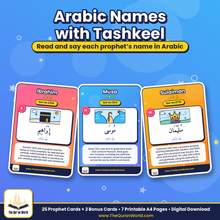 25 Prophets in the Quran Flashcards for Kids – Printable A4 PDF with Arabic Names, Stories and Qur'an References