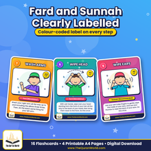Wudu Flashcards for Kids – Printable Step-by-Step Wudhu Cards (A4 PDF)
