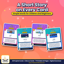 25 Prophets in the Quran Flashcards for Kids – Printable A4 PDF with Arabic Names, Stories and Qur'an References