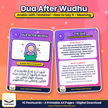 Wudu Flashcards for Kids – Printable Step-by-Step Wudhu Cards (A4 PDF)