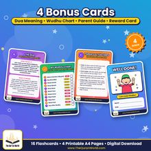Wudu Flashcards for Kids – Printable Step-by-Step Wudhu Cards (A4 PDF)