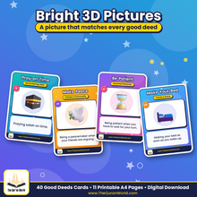 My Good Deeds Cards – 40 Printable Islamic Flashcards for Kids (A4 PDF)