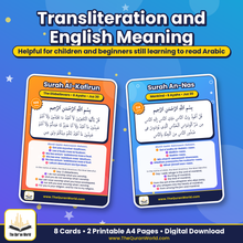 The 4 Quls and Ayatul Kursi Flashcards – Printable A4 PDF with Arabic, Transliteration and English Meaning