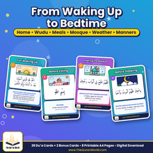My Daily Dua Flashcards for Kids – 29 Everyday Duas, Printable A4 PDF with Arabic, Transliteration and English