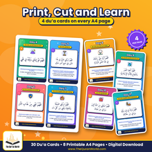 Ramadan Dua Cards – 30 Days of Duas, Printable A4 PDF with Arabic, Transliteration and English