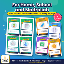 My Good Deeds Cards – 40 Printable Islamic Flashcards for Kids (A4 PDF)