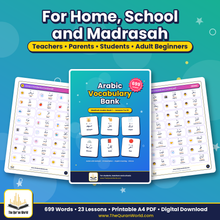 Arabic Vocabulary Bank Book 1 – 699 Words with Pictures for Madinah Arabic Book 1 (Printable PDF)