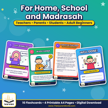 Wudu Flashcards for Kids – Printable Step-by-Step Wudhu Cards (A4 PDF)