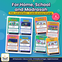 Islamic Holy Days Flashcards for Kids – 12 Special Days and the 12 Islamic Months, Printable A4 PDF