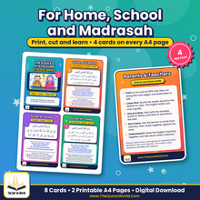 The 4 Quls and Ayatul Kursi Flashcards – Printable A4 PDF with Arabic, Transliteration and English Meaning