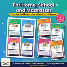 25 Prophets in the Quran Flashcards for Kids – Printable A4 PDF with Arabic Names, Stories and Qur'an References