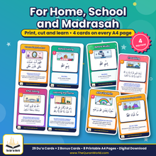 My Daily Dua Flashcards for Kids – 29 Everyday Duas, Printable A4 PDF with Arabic, Transliteration and English