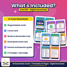 My Good Deeds Cards – 40 Printable Islamic Flashcards for Kids (A4 PDF)