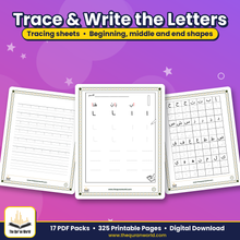 Arabic Worksheets Bundle, 325 Printable Pages, Arabic Alphabet Tracing, Harakat, Word Reading and Matching, Homeschool, Madrasah PDF