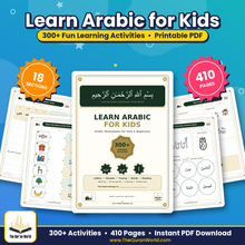 Learn Arabic for Kids: 300+ Printable Activities and Worksheets (410-Page PDF)