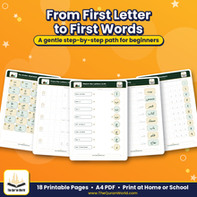 Arabic Alphabet Worksheets for Kids – Printable PDF (18 Pages)